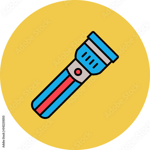 Flashlight Multicolor Circle Filled Line Icon