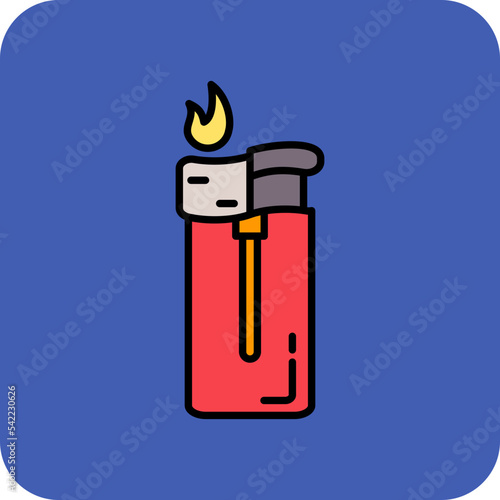 Lighter Multicolor Round Corner Filled Line Icon
