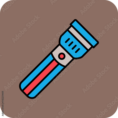 Flashlight Multicolor Round Corner Filled Line Icon