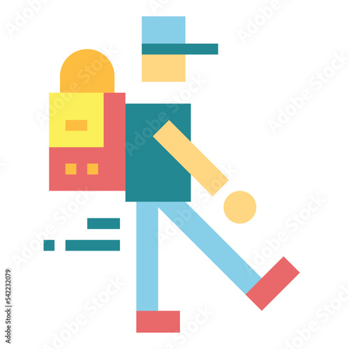Backpacker flat icon style