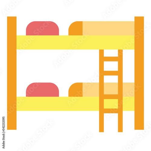 bunk bed flat icon style