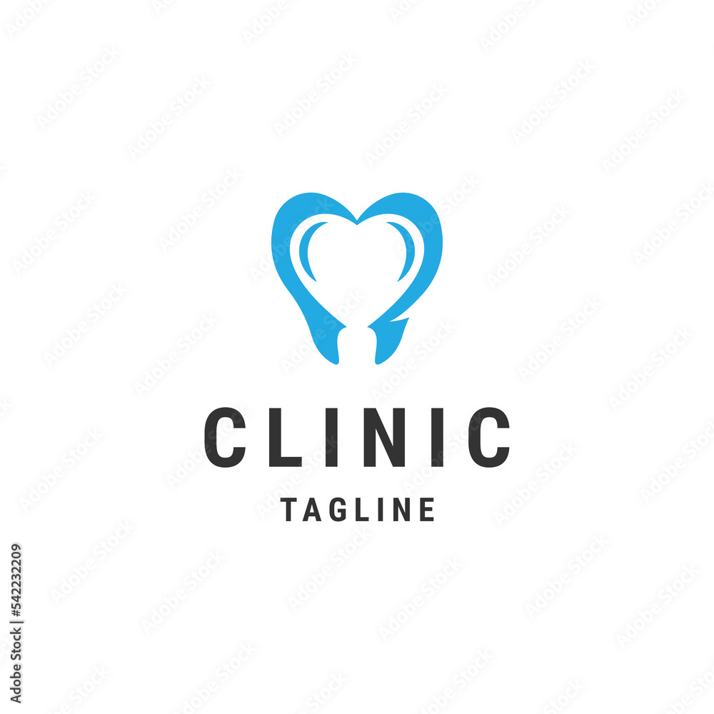 Dental design with love style logo template flat vector Dental design with love style logo template flat vector