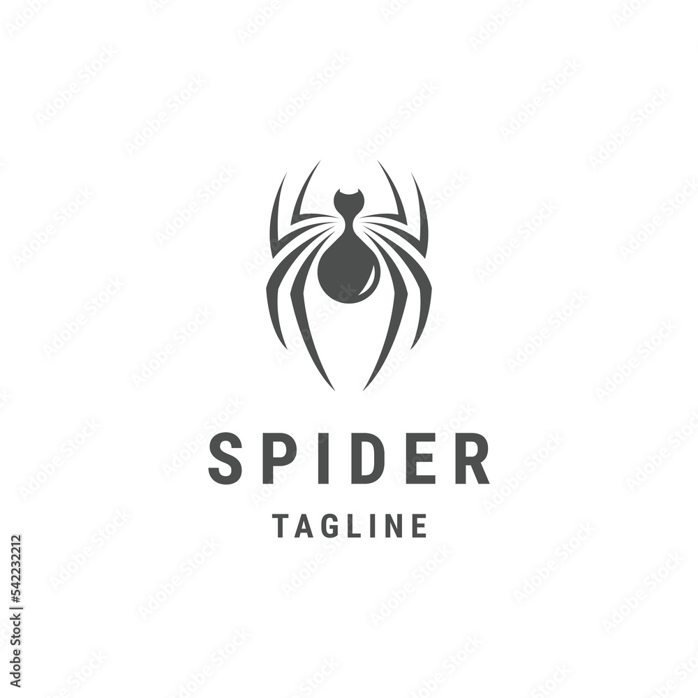 Spider logo design template flat vector illustration Spider logo design template flat vector illustration