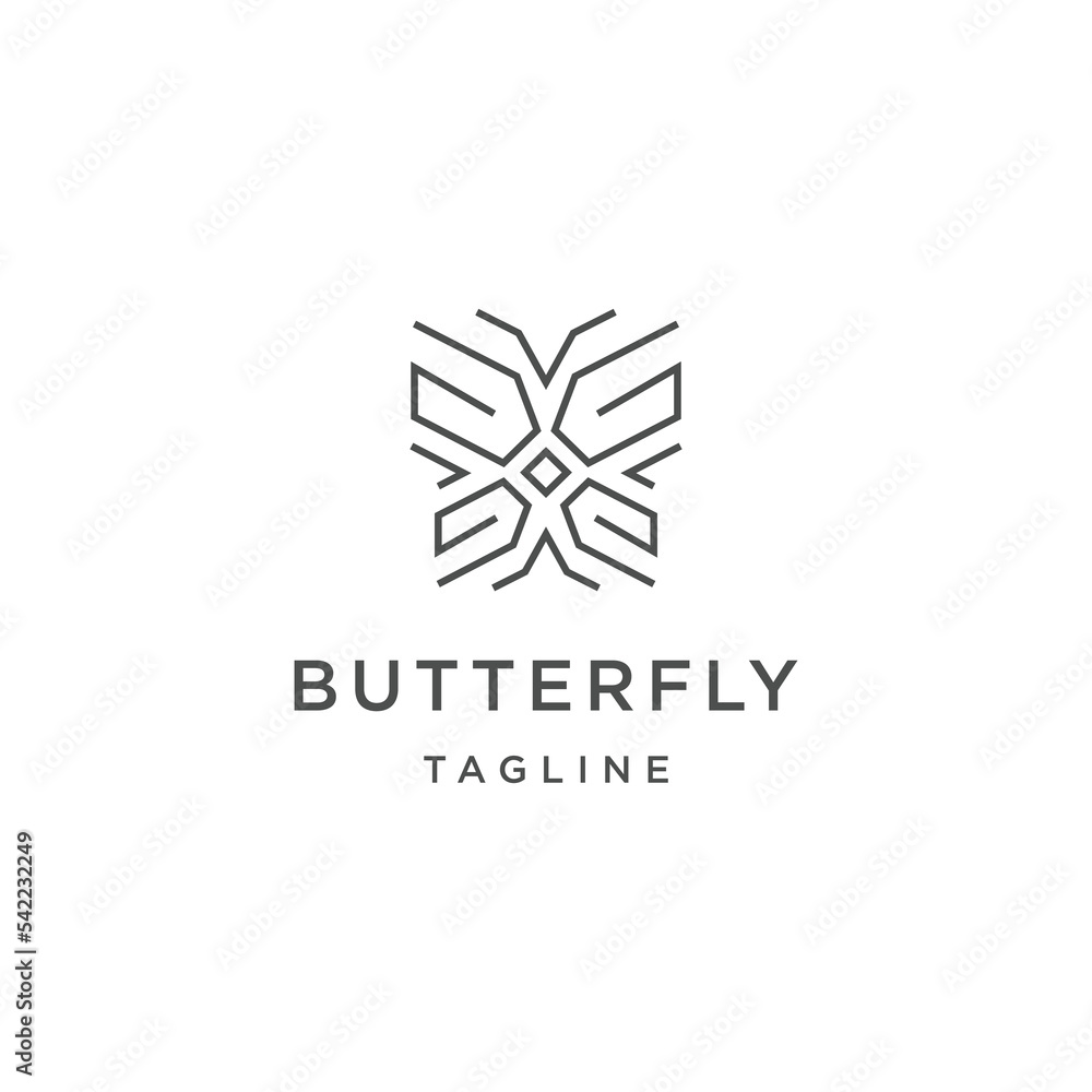 Butterfly line logo with letter G style design template flat vector Butterfly line logo with letter G style design template flat vector
