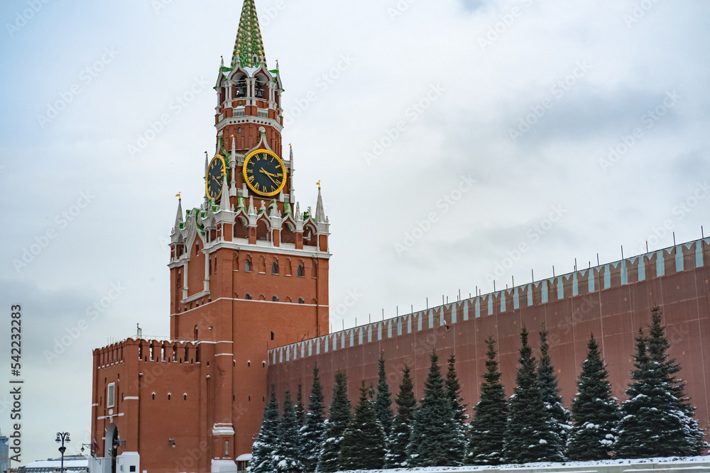 View of Red Square in winter, Kremlin, Moscow View of Red Square in winter, Kremlin, Moscow