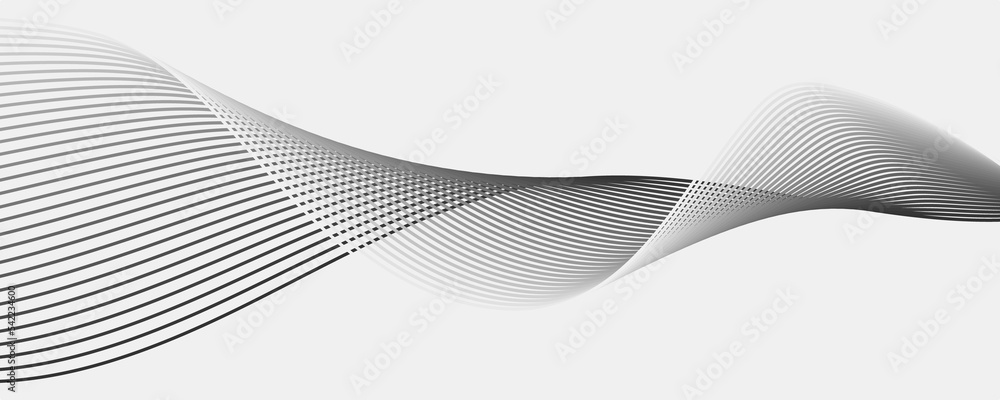 Fototapeta premium Abstract wave element for design. Digital frequency track equalizer. Stylized line art background.