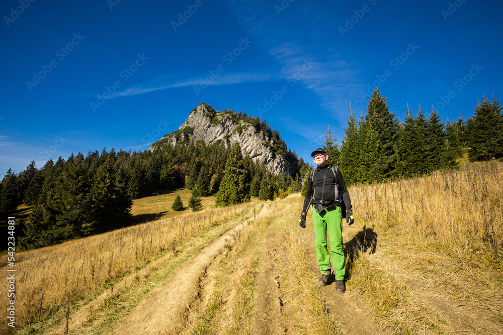Fototapeta premium Senior trekking on Mala Fatra