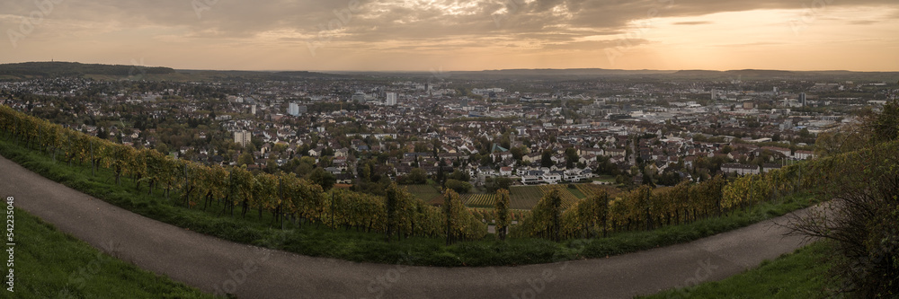 Panorama Heilbronn vom Wartberg aufgenommen im Oktober