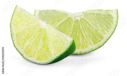 Collection Fresh lime and slice, Isolated on white background