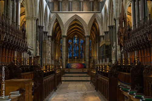 view of the choir in the historic Salisbury Cathedral