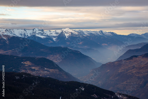 The Alps. Mountain range in the evening © DMITRY