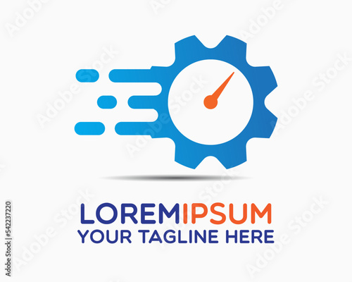 fast service logo design template. simple style logo. ideal for businesses that are concerned with speed, accuracy, service