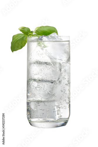glass fresh drink on ice