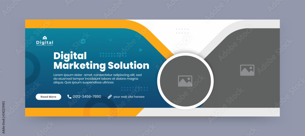 Digital marketing agency and your corporate business grow faster flyer,  modern facebook cover social media post banner template