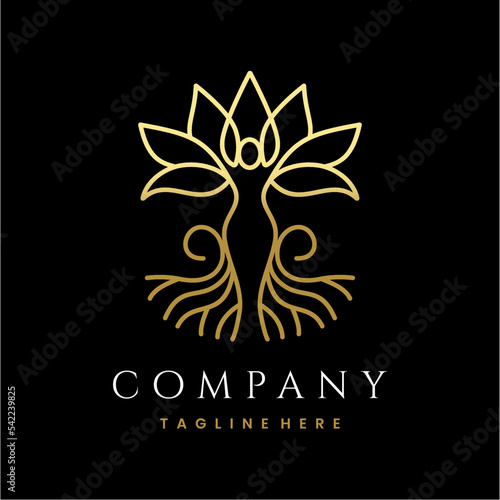 Women Nature Lotus Logo Design