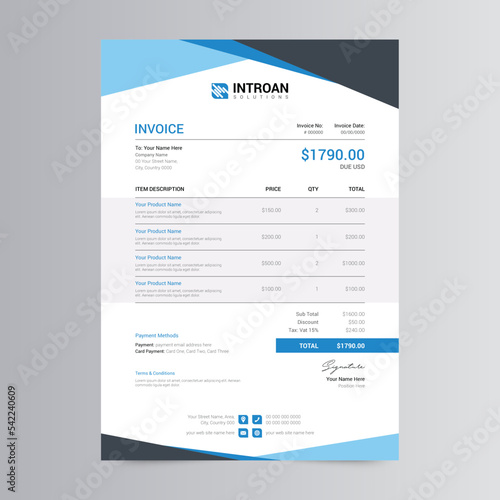 Modern and Corporate Invoice Template