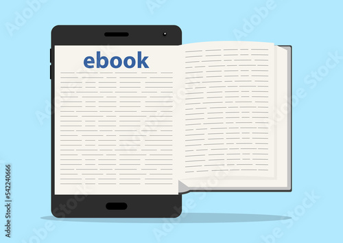 Opened ebook on digital electronic device