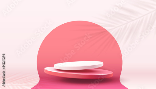 Stage podium with lighting, Stage Podium Scene with for Award, Decor element background. Vector