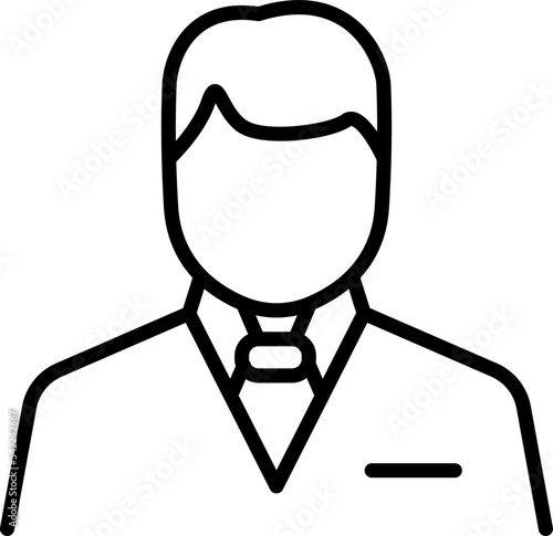 Black line icon for Chairman, president and leader. Director, president of a firm or corporation avatar line icon.