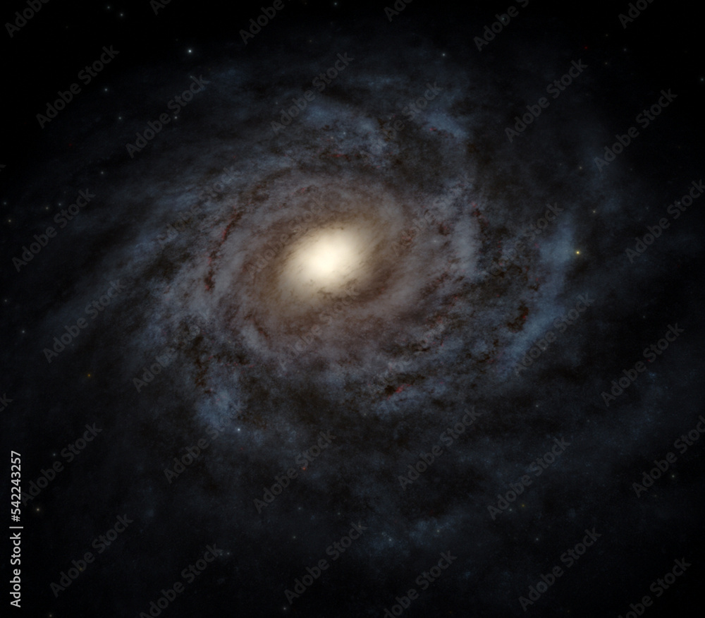 Galaxy with stars 3d illustration, deep space background, stars and galaxy wallpaper