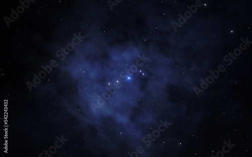 Nebula 3d rendering, deep space background illustration