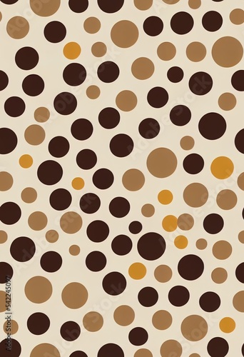 Delicate brown polka dots on white background seamless 2d illustrated pattern.Soft abstract geometric pattern. Dots specks flecks stains seamless pattern.