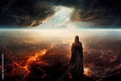 Obraz na plátně Apocalypse Jesus Christ End Days Revelation Bible Digital Art Epic Composition
