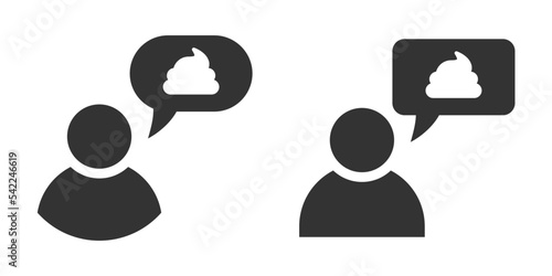 Man talking shit icon. Obscene language symbol. The speaking people icon. Flat vector illustration.