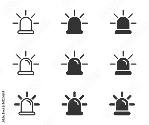 Siren icon set. Alarm icon. Vector illustration.