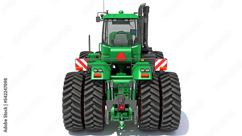 Obraz premium Wheeled Articulated Farm Tractor 3D rendering on white background