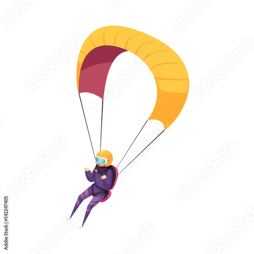Skydiver Flat Illustration