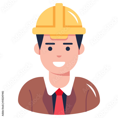 A well-designed flat icon of construction worker  