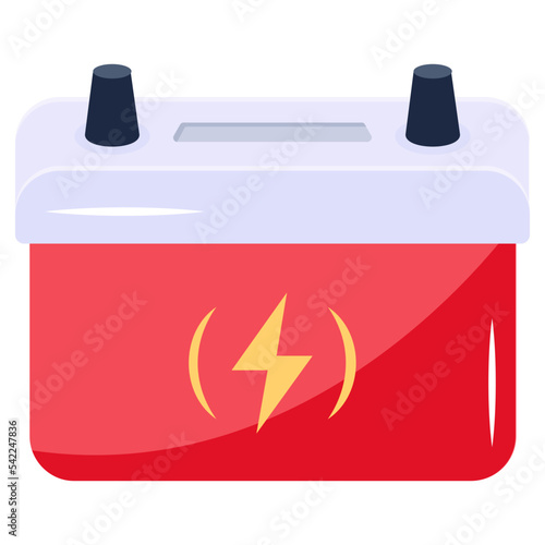 Car battery flat icon is up for premium use 