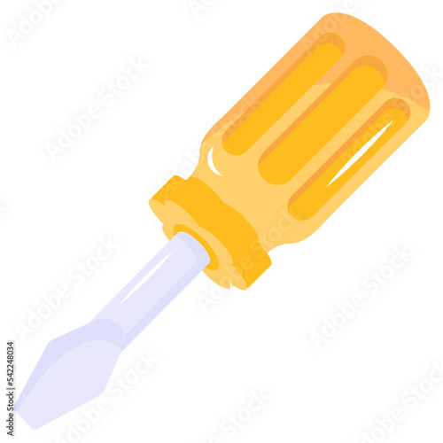 Wrench and screwdriver, flat icon of mechanical tools 