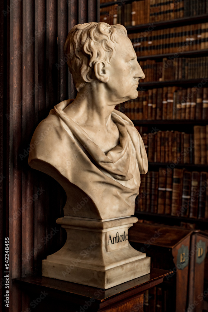 Poster Bust of Aristotle in Long Room of Trinity College Old Library in ...