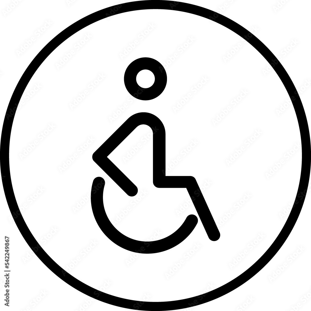 Disabled Handicap icon.Handicapped patient line icon. Disabled man outline vector icon Disabled Handicap icon.Handicapped patient line icon. Disabled man outline vector icon
