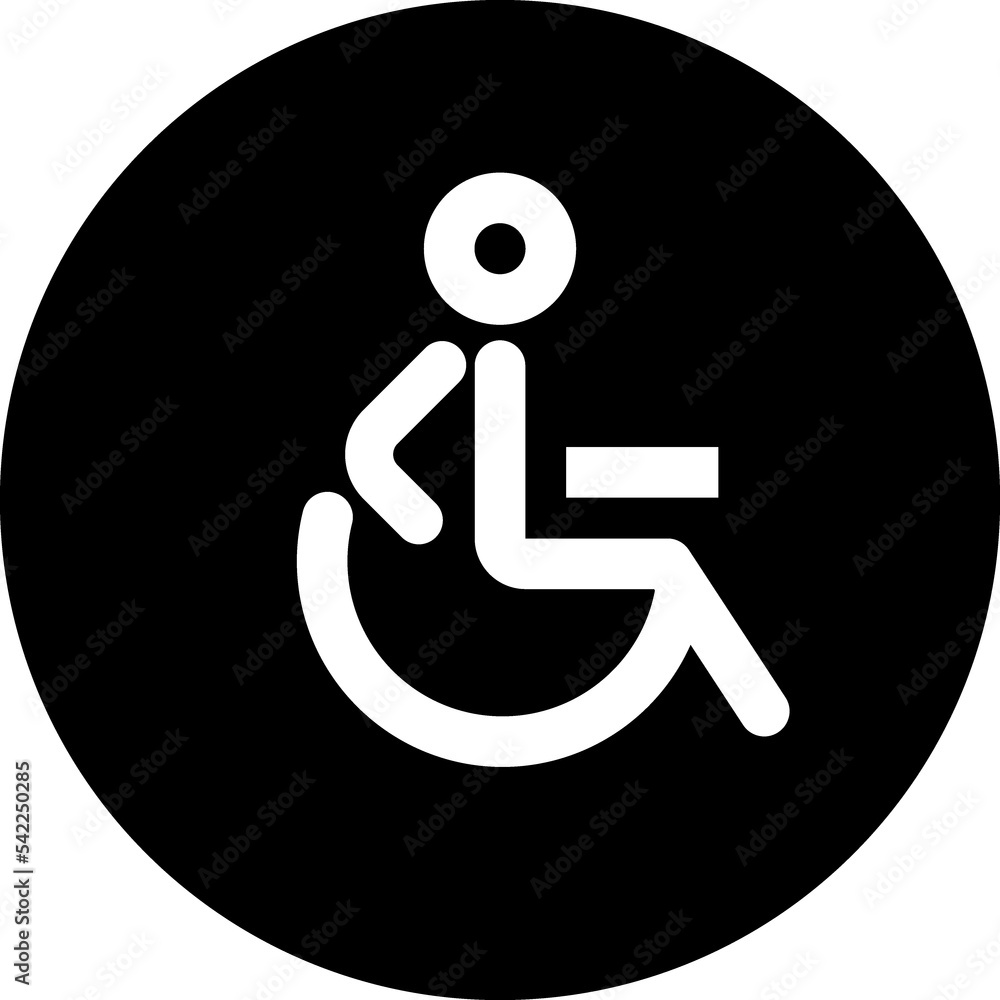 Disabled Handicap icon.Handicapped patient line icon. Disabled man outline vector icon Disabled Handicap icon.Handicapped patient line icon. Disabled man outline vector icon