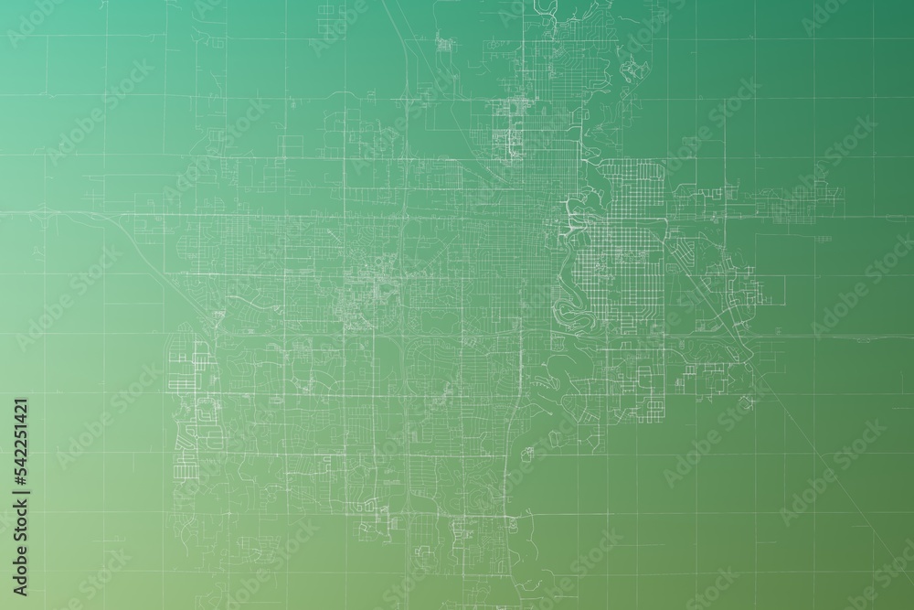 Map of the streets of Fargo (North Dakota, USA) made with white lines on yellowish green gradient background. Top view. 3d render, illustration Map of the streets of Fargo (North Dakota, USA) made with white lines on yellowish green gradient background. Top view. 3d render, illustration