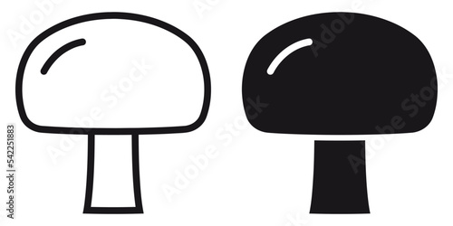 ofvs205 OutlineFilledVectorSign ofvs - mushroom vector icon . fungus . isolated transparent . black outline and filled version . AI 10 / EPS 10 . g11545