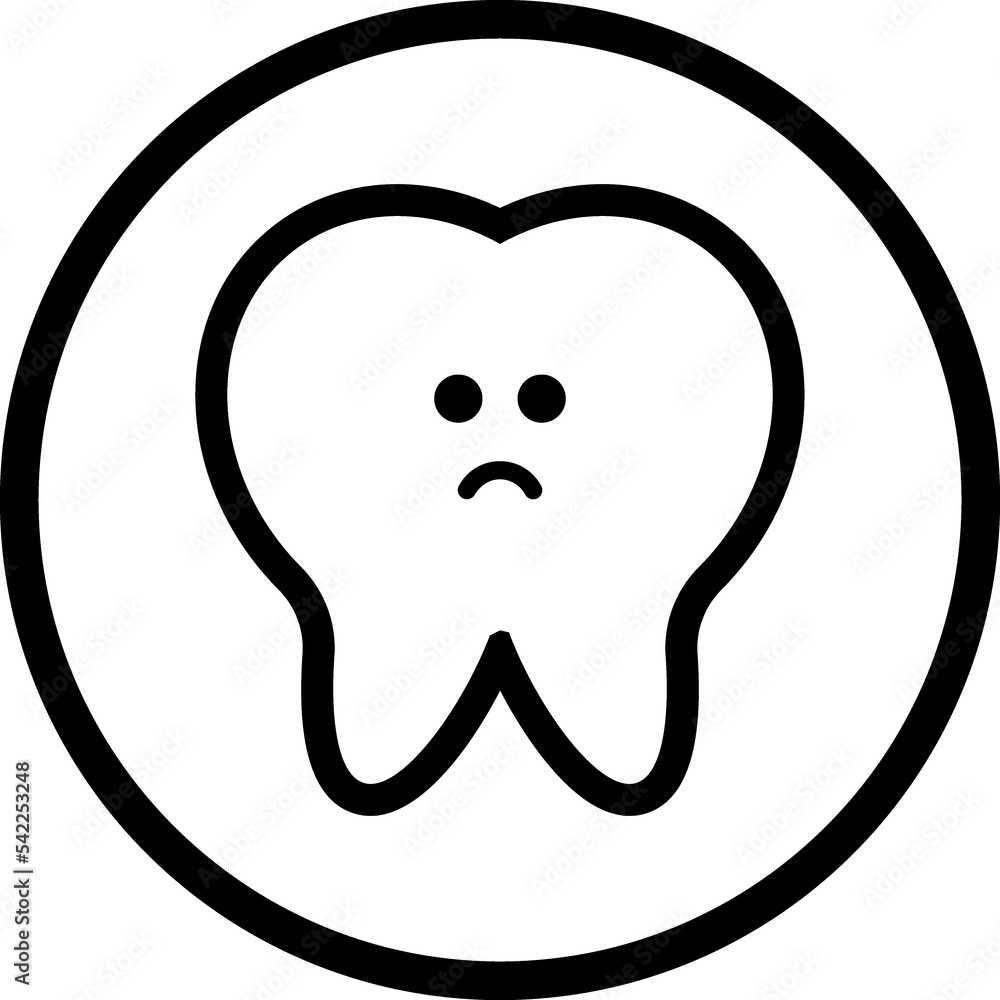 tooth caries cartoon icon tooth caries cartoon icon