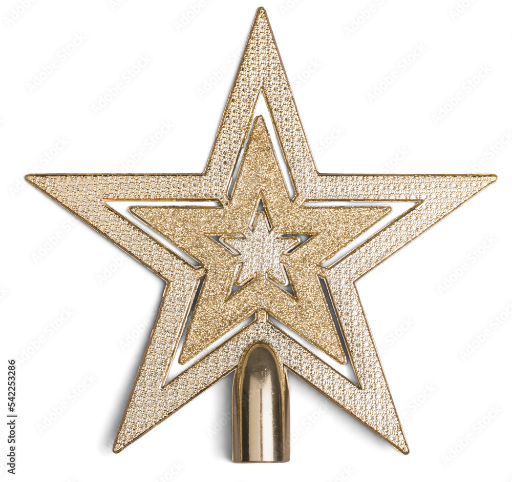 Fototapeta premium Shiny christmas star isolated on white