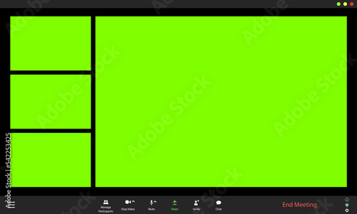 Video conference user interface. Video call window overlay