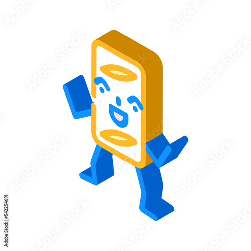 apple strudel dessert character isometric icon vector. apple strudel dessert character sign. isolated symbol illustration