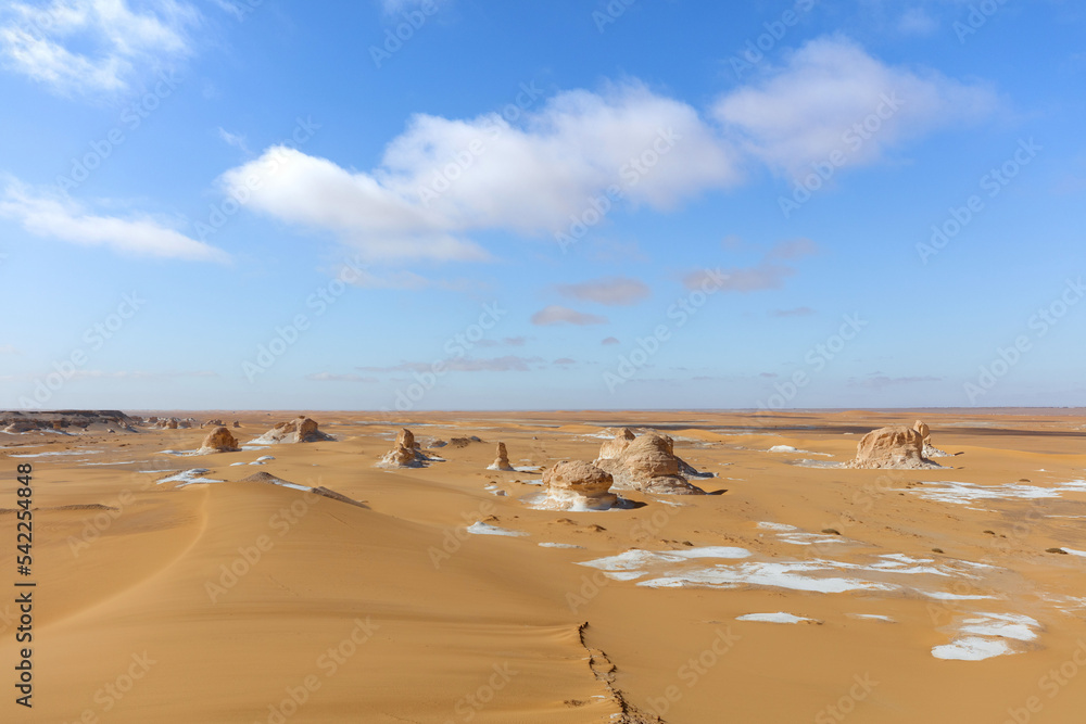 White Desert landscape. Beautiful place in unique Egypt