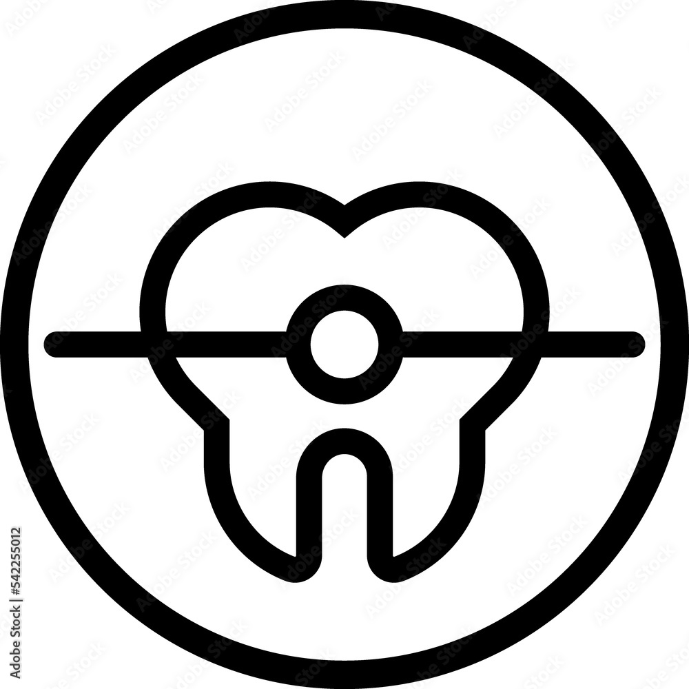 Orthodontist icon.Tooth line icon Orthodontist icon.Tooth line icon