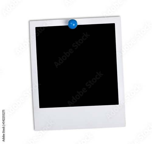 Blank photo blank photograph blank polaroid isolated photograph thumbtack frame