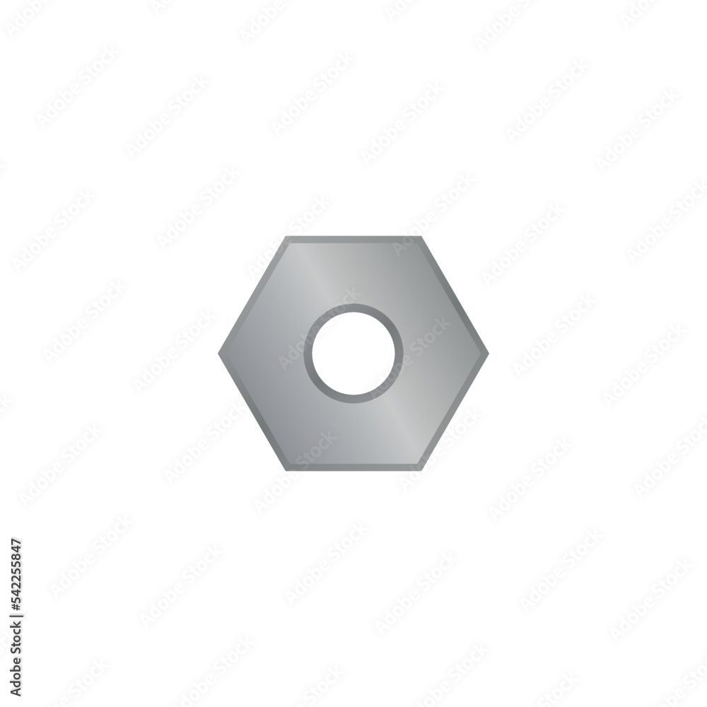 Wrench bolt icon with metal gradient Wrench bolt icon with metal gradient