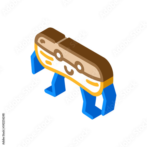 eclair dessert character isometric icon vector. eclair dessert character sign. isolated symbol illustration
