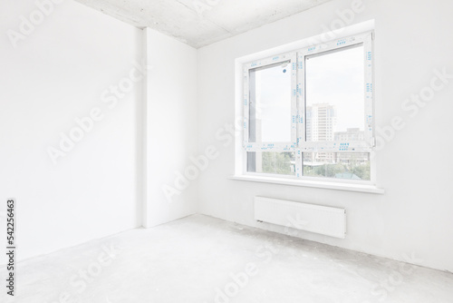 interior of the apartment without decoration in white colors