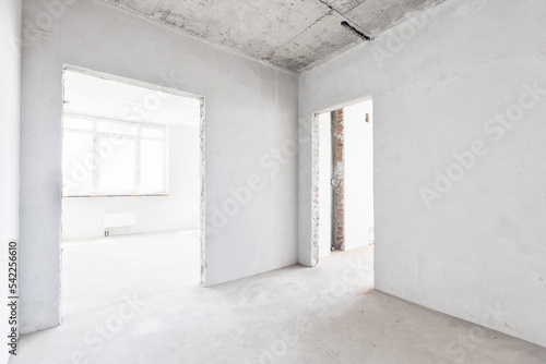 interior of the apartment without decoration in white colors